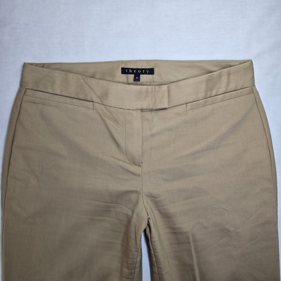 Theory Slim Leg Mid-rise Flat Front Khaki Women's Dress Pants Size 6 - Picture 3 of 12